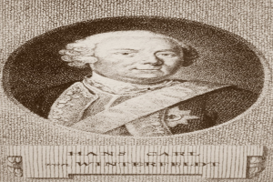 Schwarz-weiß-Portr├Ąt von Hans Carl von Winterfeldt mit ernstem Gesichtsausdruck, begleitet von Text unten.