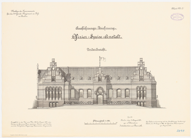 Schwarz-weiß-Zeichnung des Reichstagsgebäudes, des Hauptsaals des Deutschen Parlaments in Berlin, mit einer Flagge auf seinem Dach und begleitendem Text.