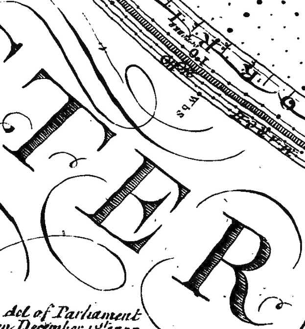 Schwarze und weiße Illustration des Buchstabens 'R' als erste Seite eines Gesetzesentwurfs mit schwarzem, fetten Text und einem dekorativen Rahmen auf leicht zerknittertem Papier.